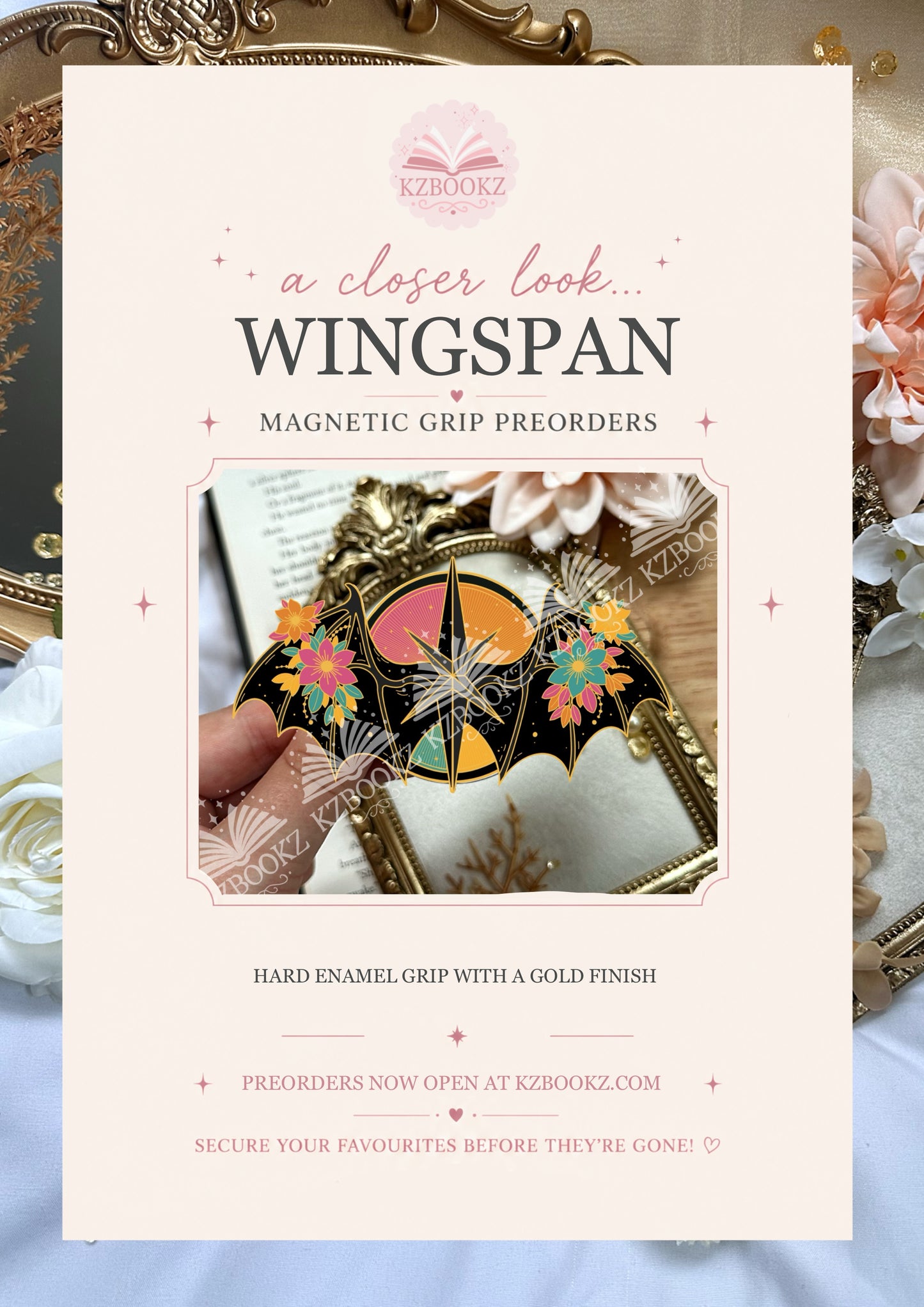 PREORDER - Wingspan Magnetic Grip (Gold Finish & Black Base)
