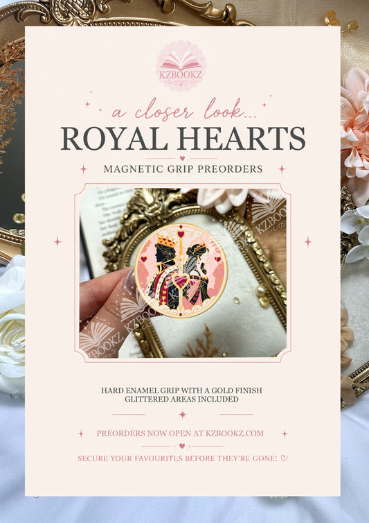 PREORDER - Royal Hearts Magnetic Grip (Gold Finish & White/Black Base)